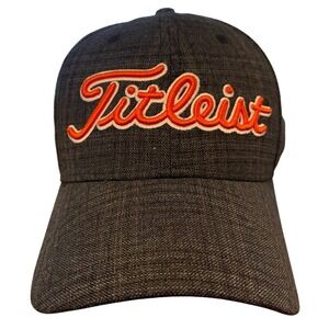 Titleist Grey Golf Hat Stretch Fit Cap Baseball Hat Adjustable Wool Blend Plaid